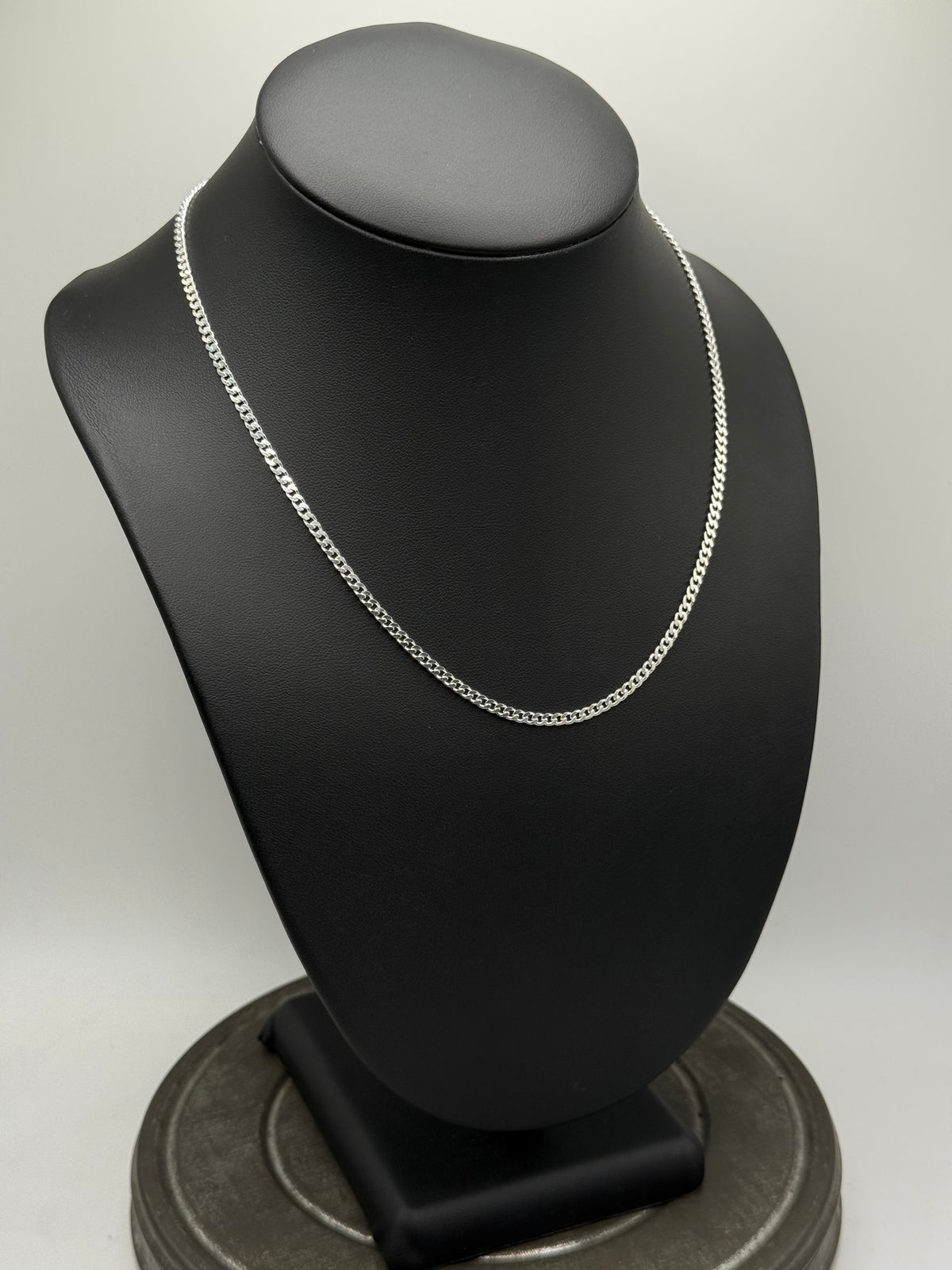 .925 Sterling Silver Thin Cuban Curb Chain Necklace – Classic Style 18”