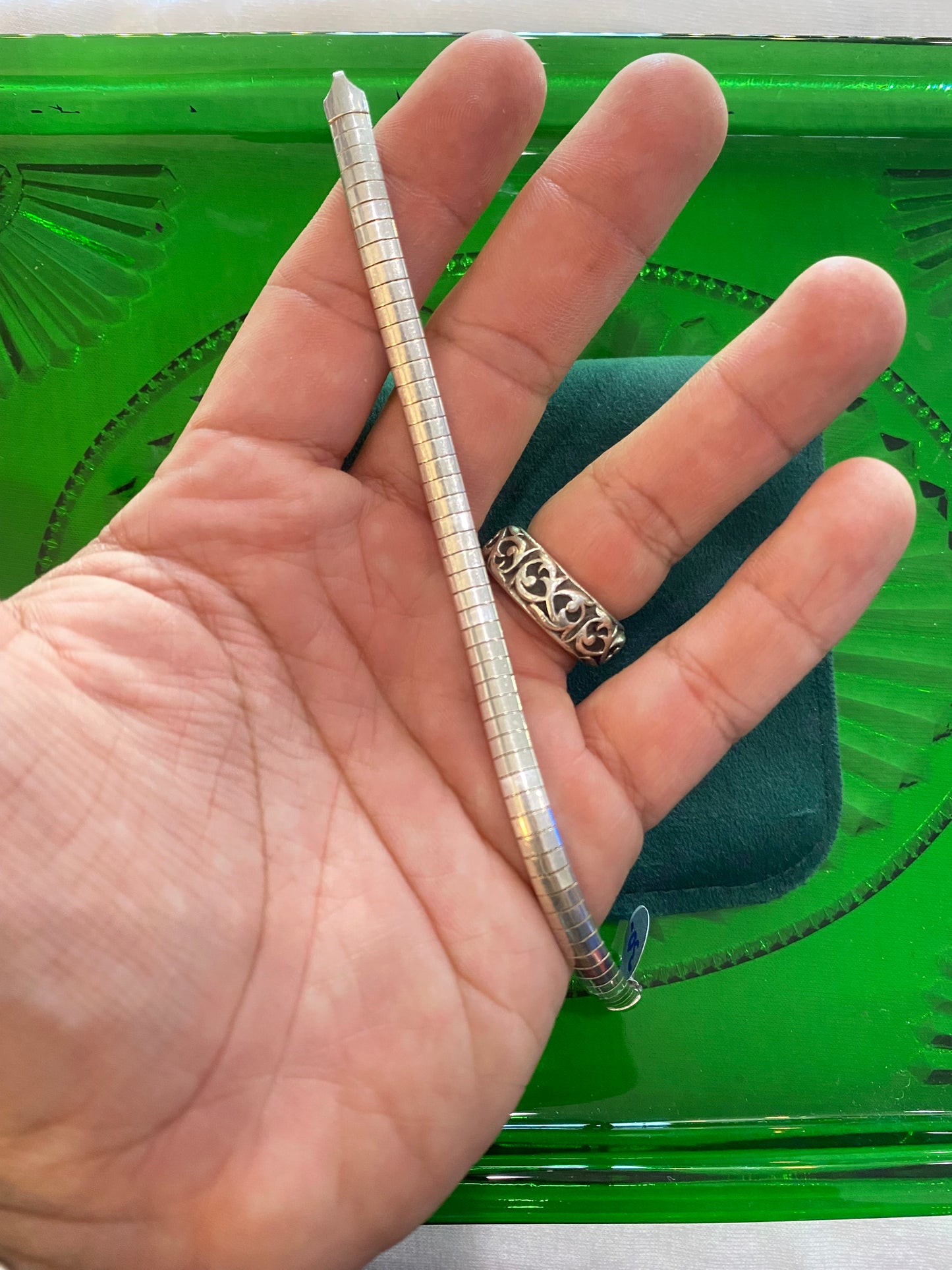 .925 Sterling Silver Flat Bracelet 7”