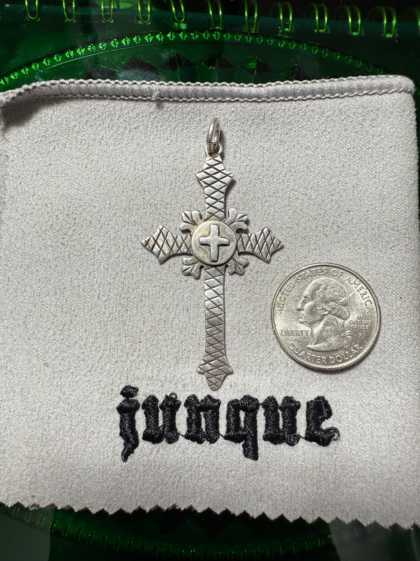 .925 Sterling silver medieval cross pendant