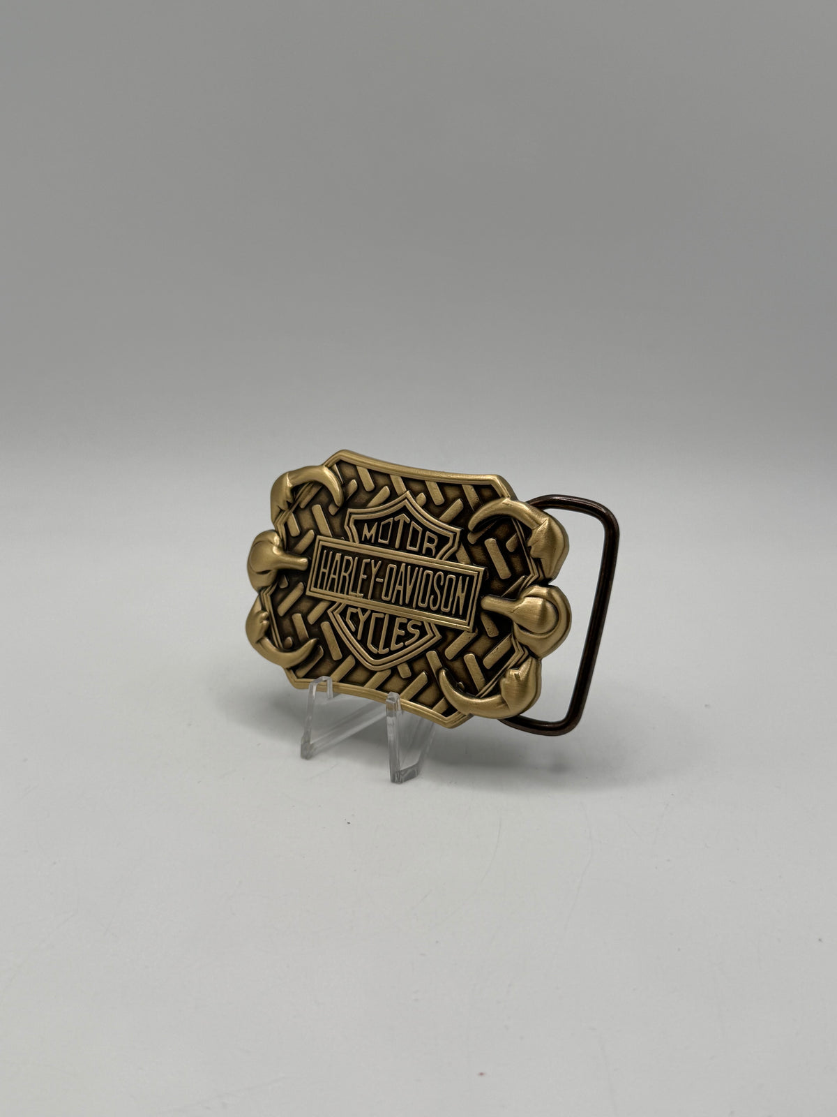 Eagle claws Harley Davidson brass belt buckle