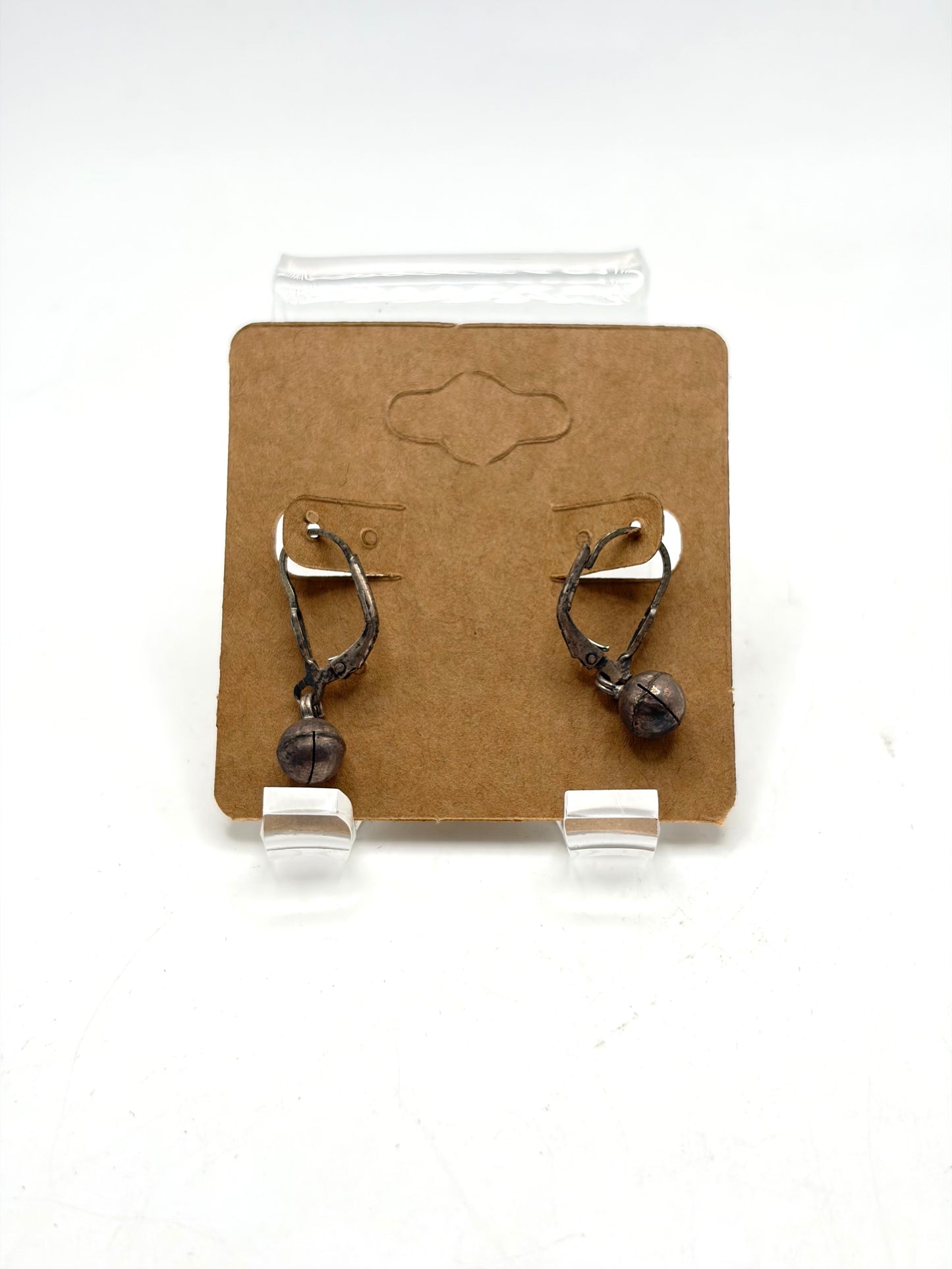 .925 Sterling Silver Bell Drop Leverback Earrings