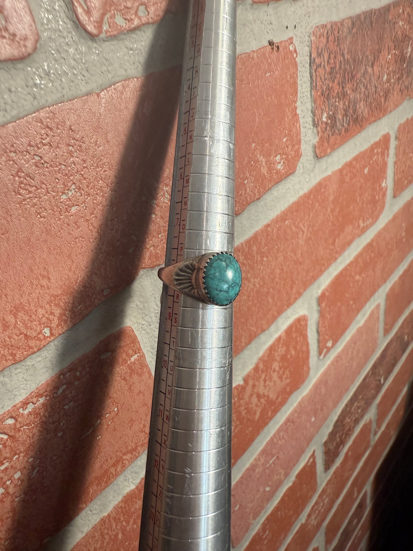 .925 Sterling silver turquoise ring CZ 8”