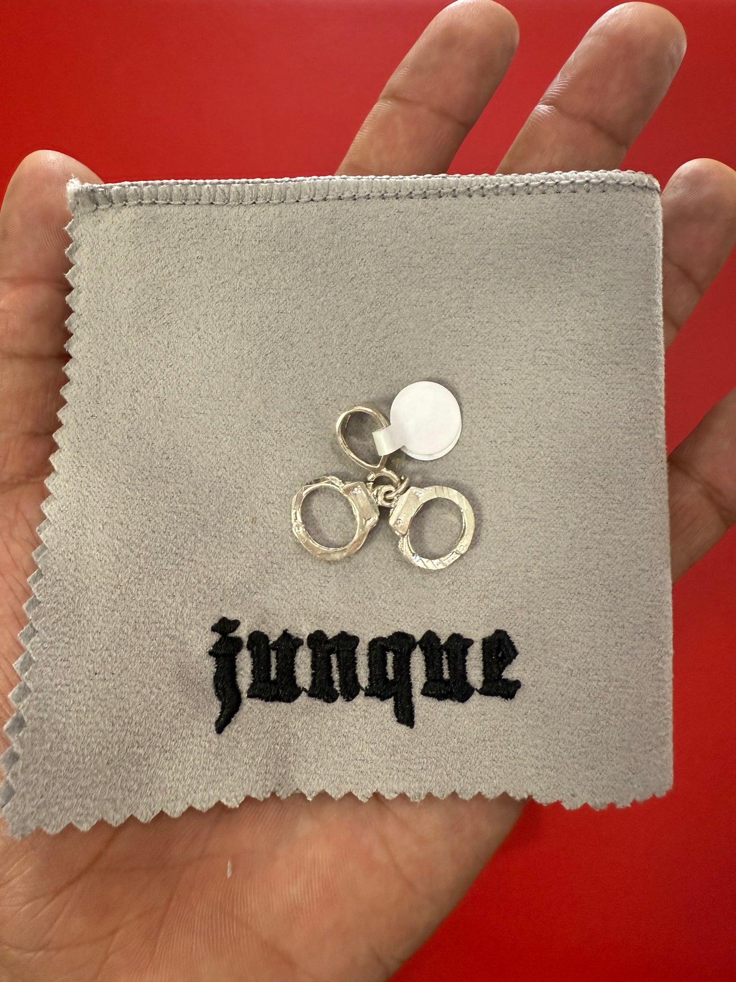 .925 Sterling silver handcuffs pendant