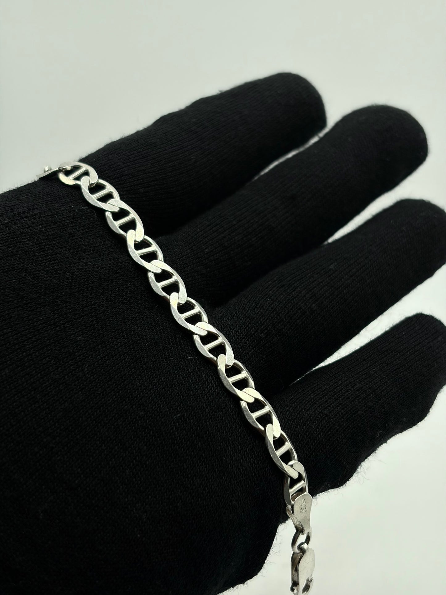 .925 Sterling Silver Mariners Link Bracelet 7in