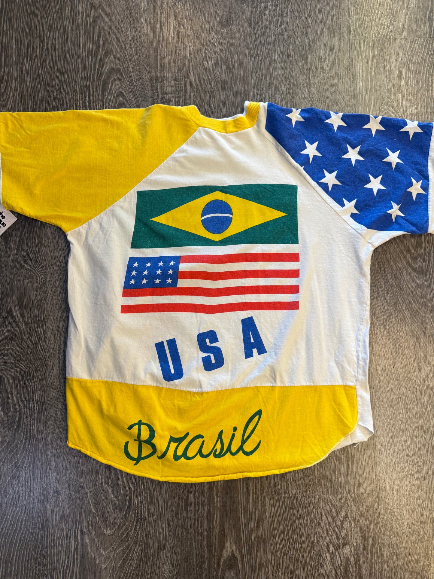 Vintage 1994 USA World Cup Brazil Flag Raglan T-Shirt
