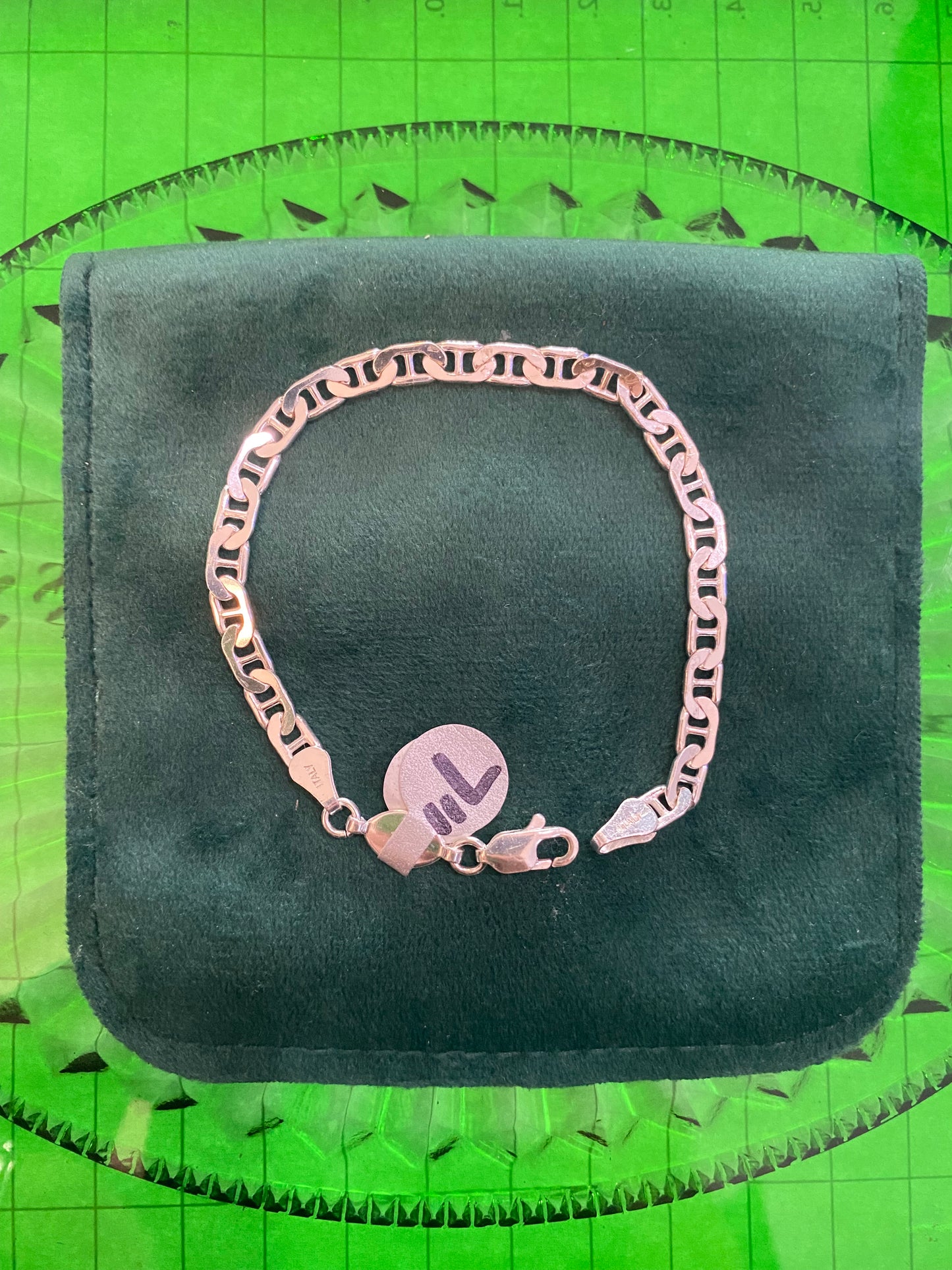 .925 Sterling Silver Flat Gucci Bracelet 7”