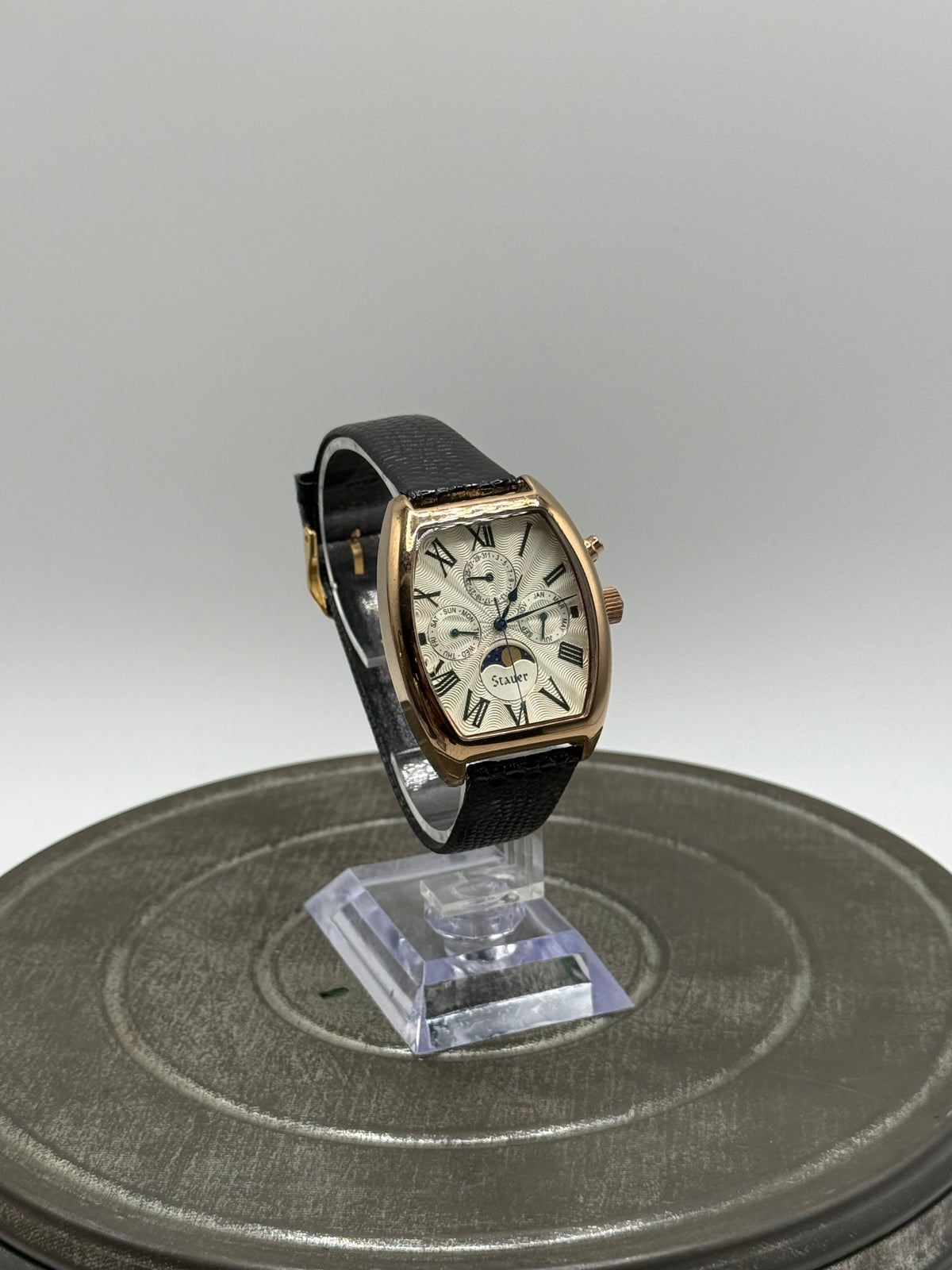 Stauer moonphase leather strap watch