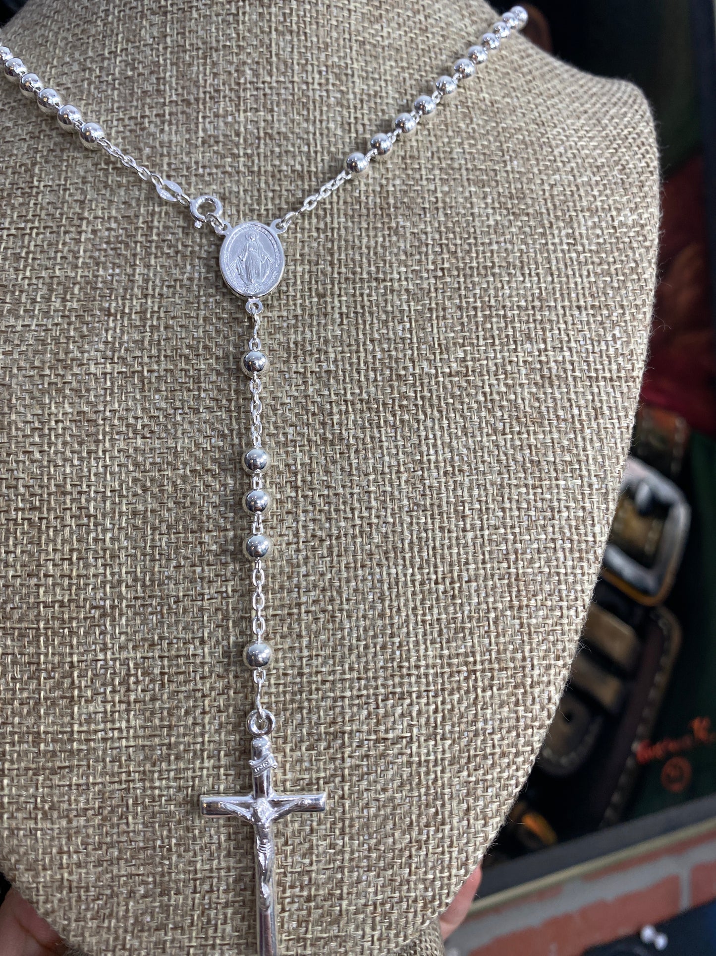 .925 Sterling Silver Rosary Chain 26”