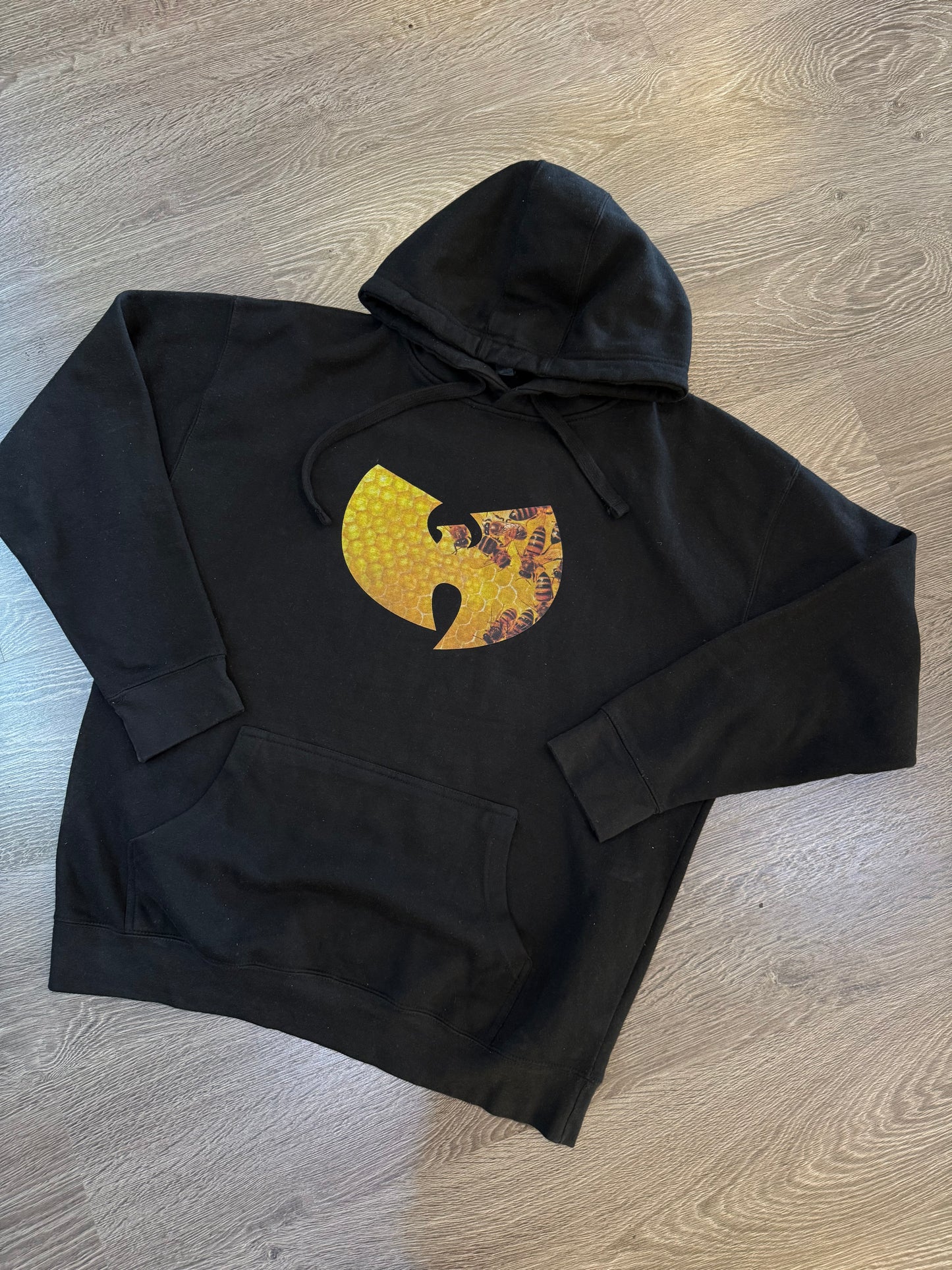 Wu-Tang Clan Honeycomb Logo Black Pullover Hoodie Streetwear Sweatshirt XL