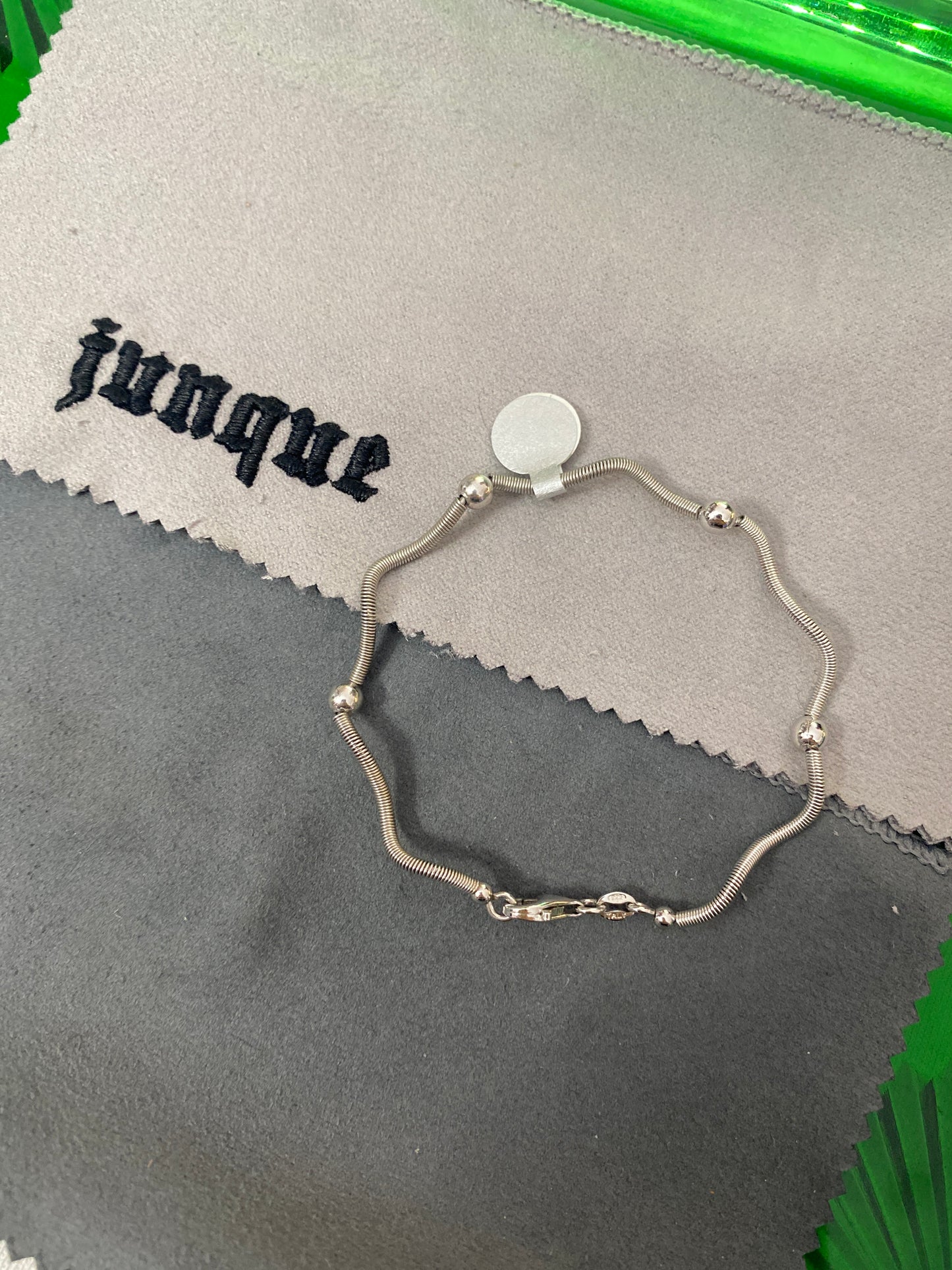 .925 Sterling Silver Beaded Band Bracelet