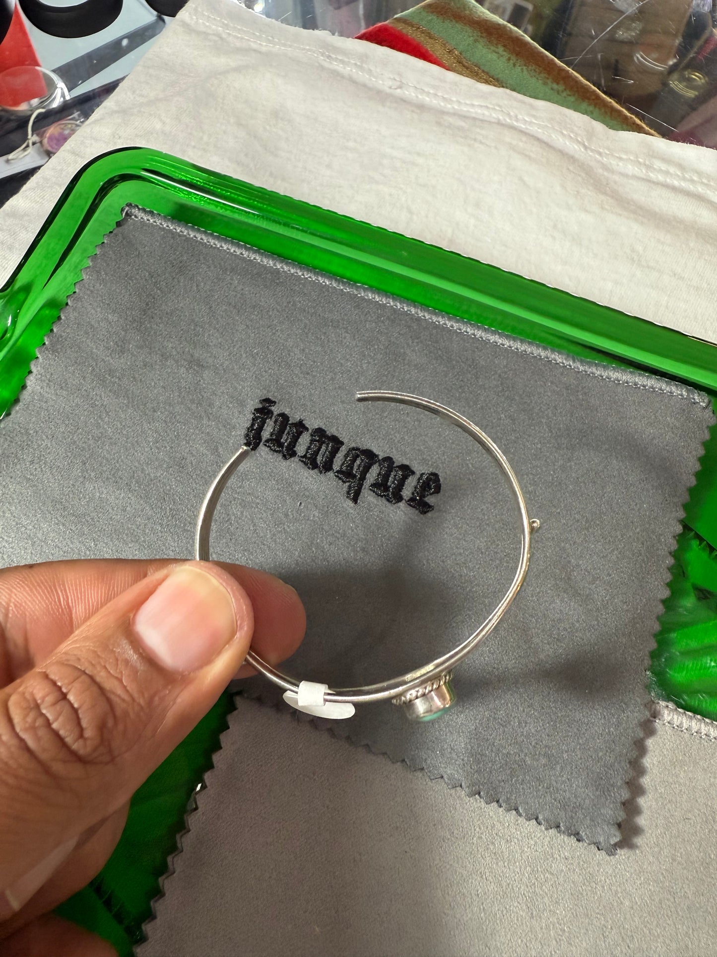 .925 Sterling Silver turquoise bangle