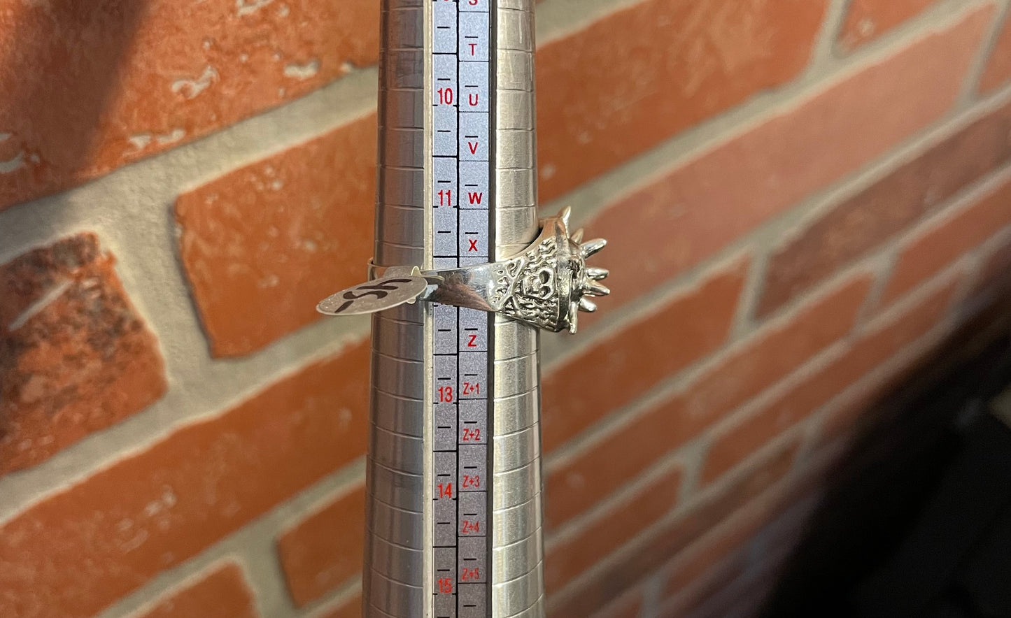 .925 sterling silver spike ring sz 12