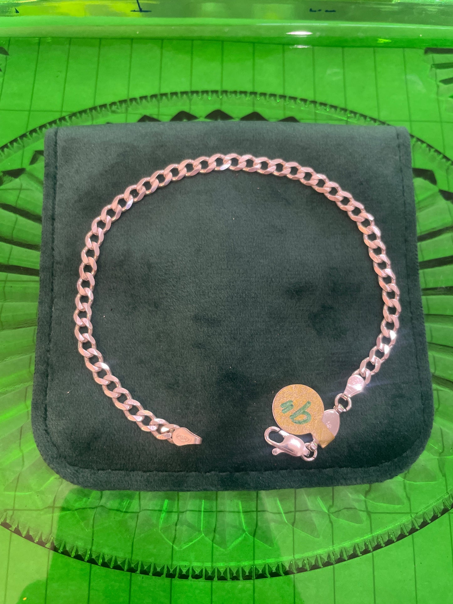 .925 sterling silver Cuban link bracelet 9”