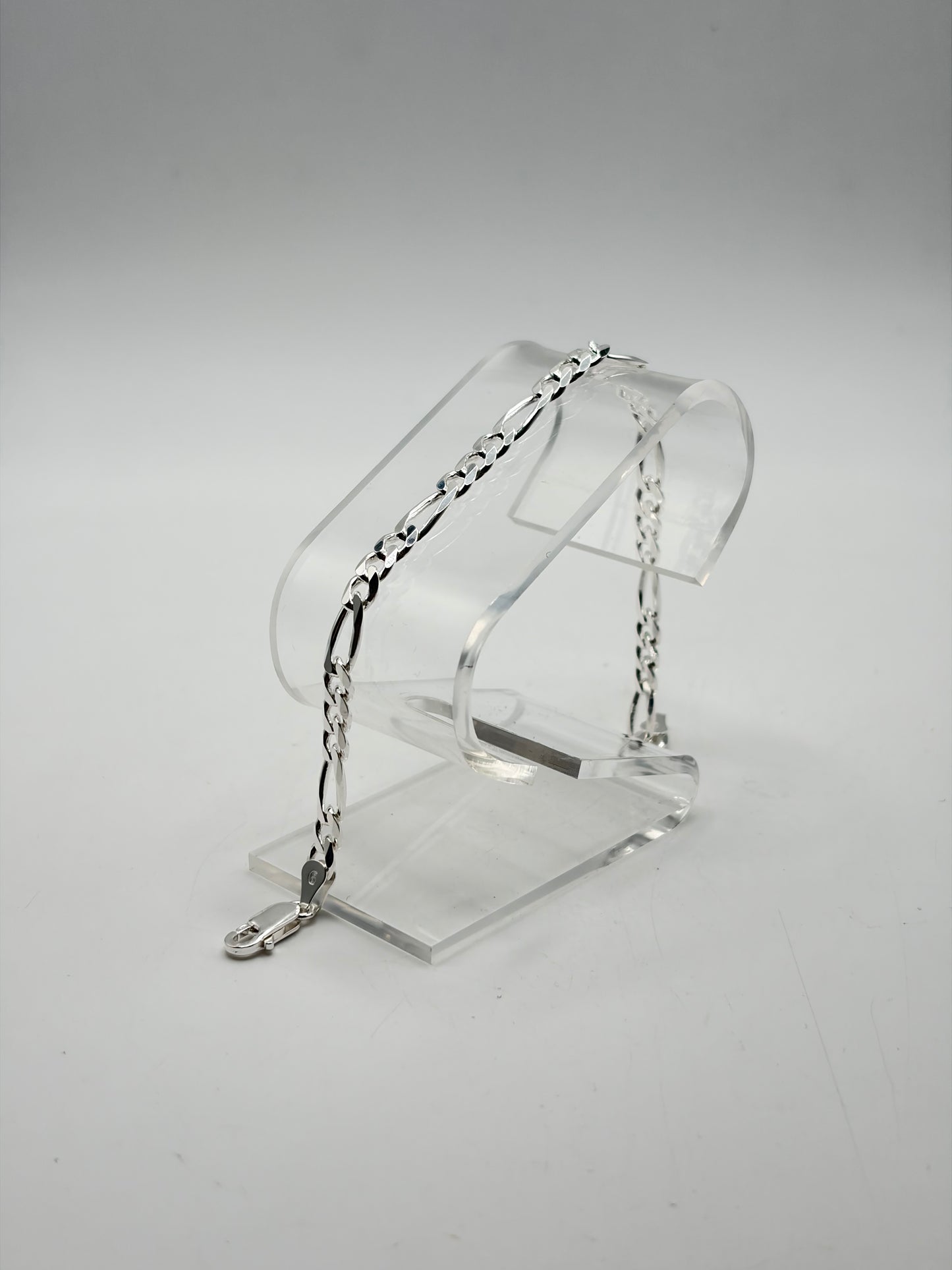.925 Sterling Silver Figaro Bracelet 8in