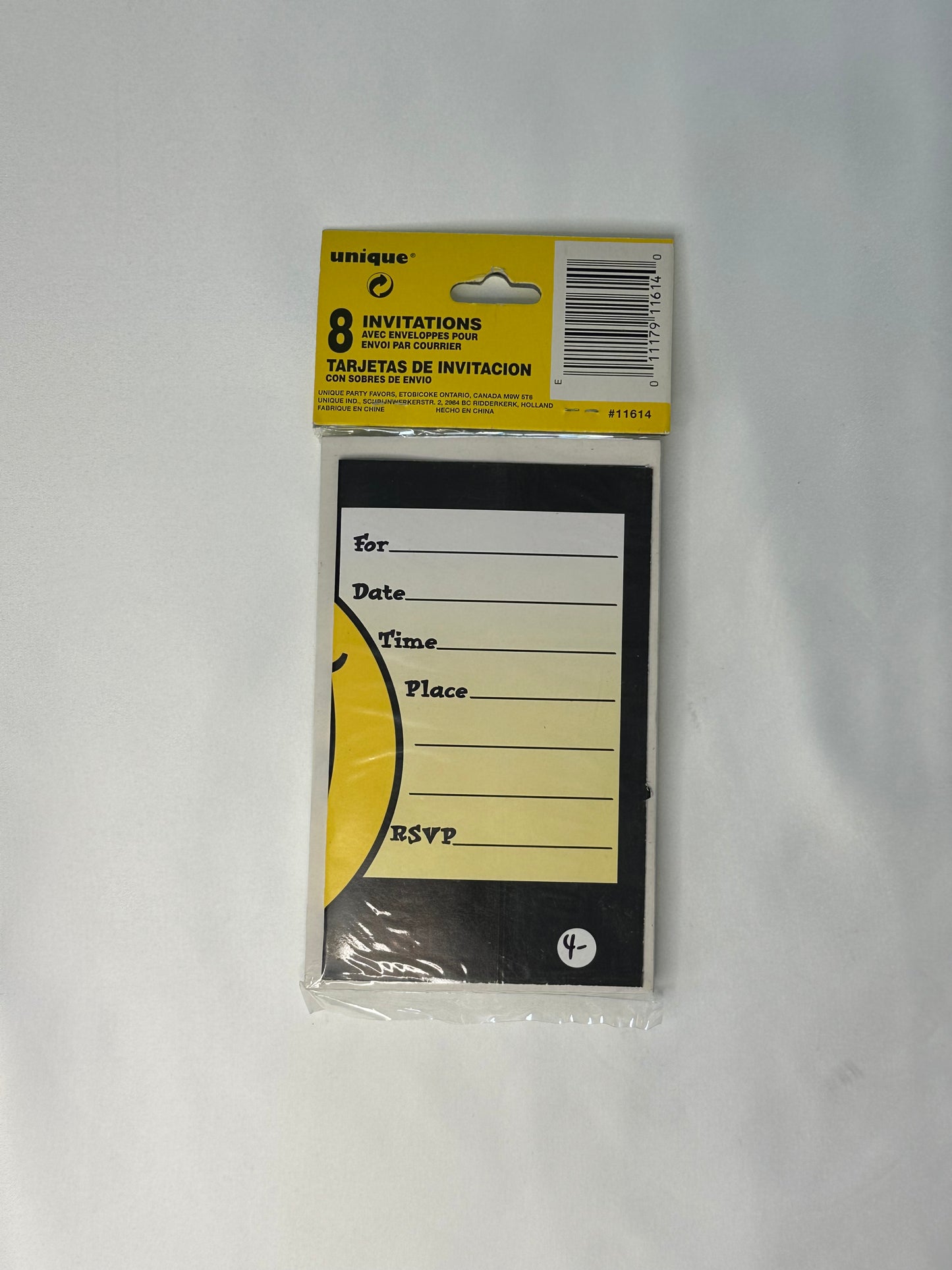 Smiley Face Invitations with Mailing Envelopes