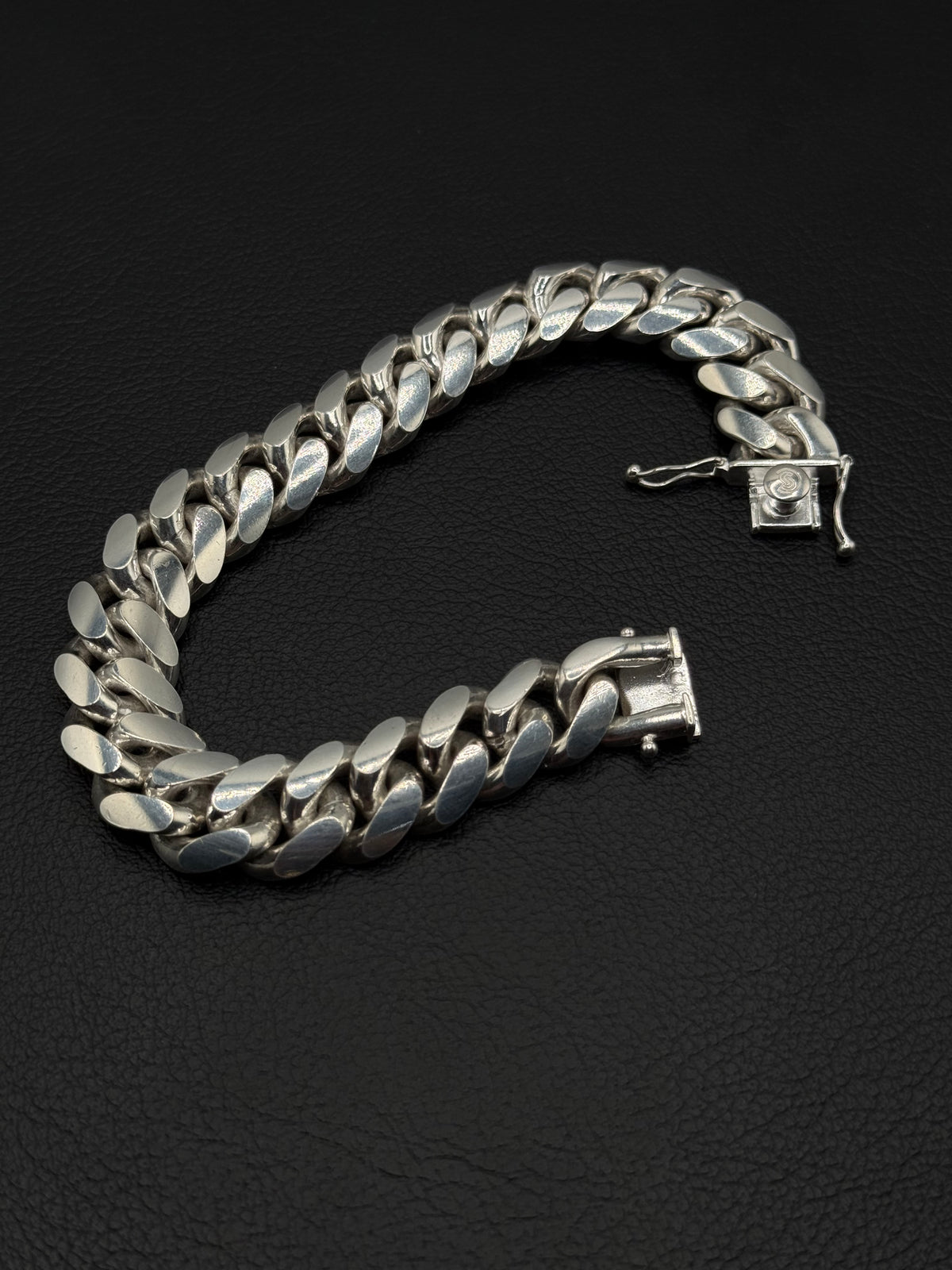 .925 Sterling Silver Solid Cuban Link Bracelet with Box Clasp 15mm - Classic 9”