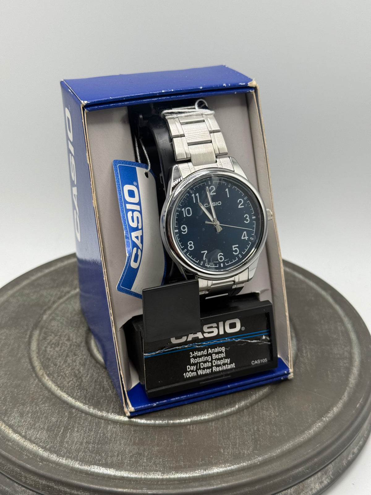 Casio Stainless Steel Blue Dial Numerals Watch