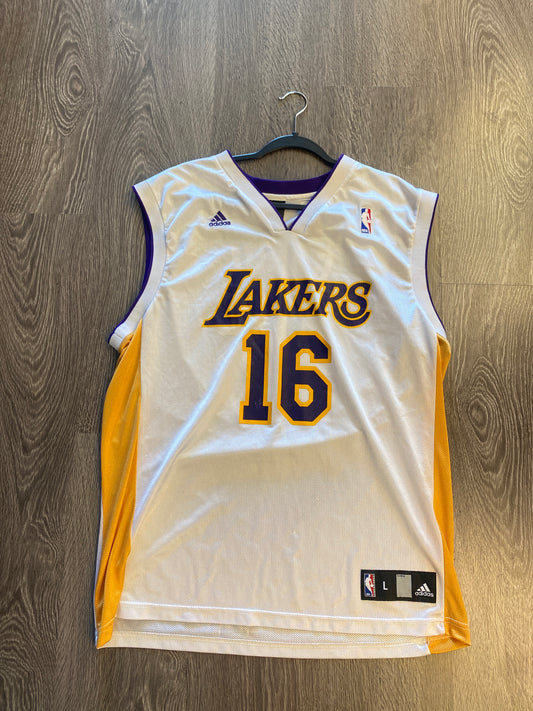 Vintage Y2K Adidas Los Angeles Lakers Paul Gasol Jersey Sz Large