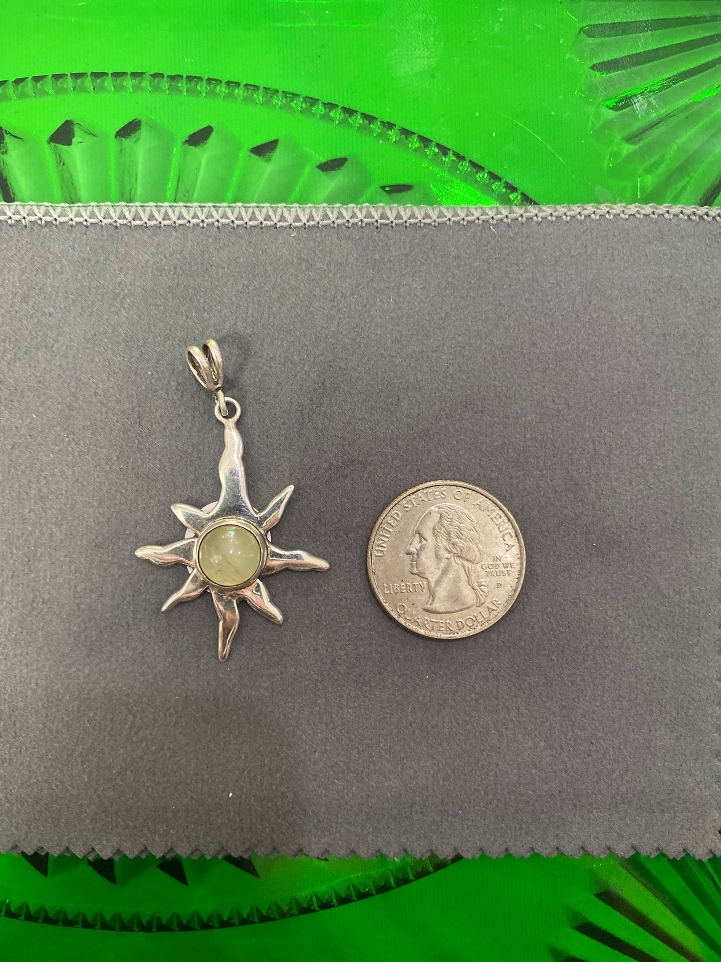 .925 Sterling Silver Sun Charm Pendant