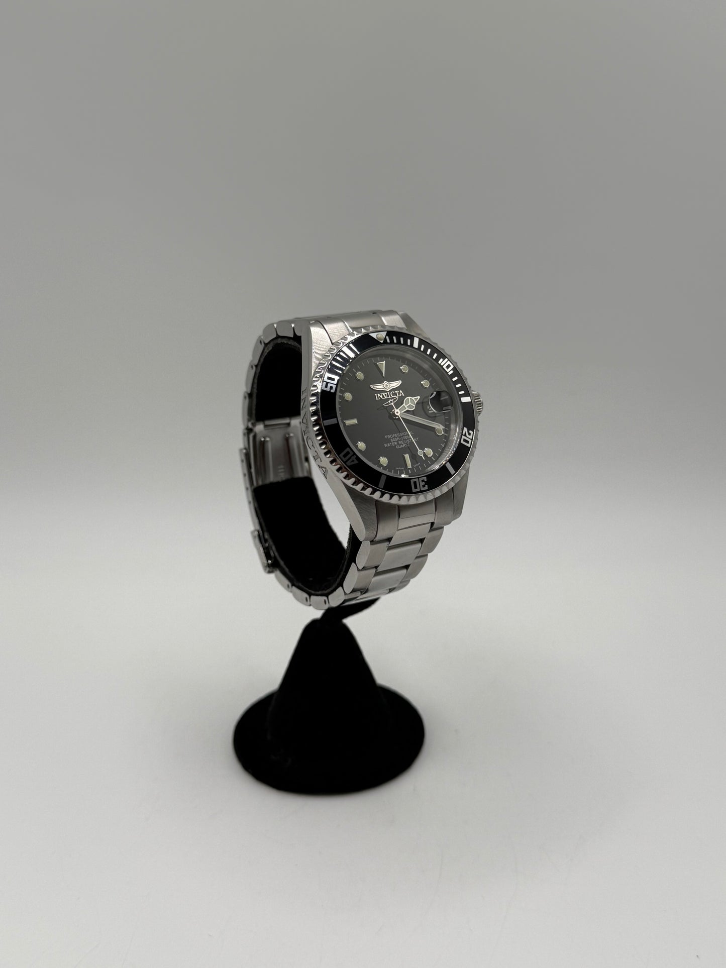 Stainless Steel Invicta Black Dial Submariner Quartz Watch