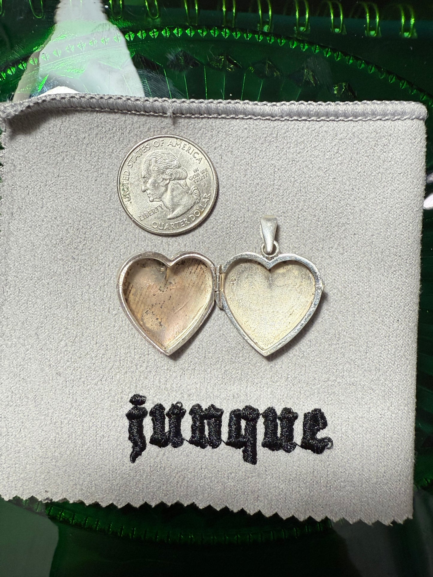 .925 Sterling silver heart locket pendant