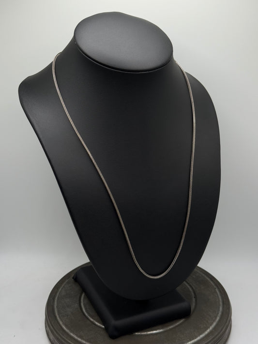 .925 Sterling Silver Fine Wheat Chain Necklace – Woven Link Design 22”