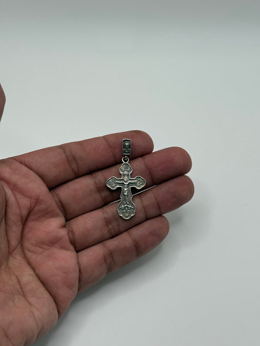 .925 Sterling Silver Ornate Crucifix Cross Pendant