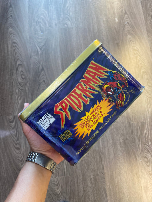 1996 Marvel Spider-Man LE Metallic Impressions Collector Cards Tin SEALED