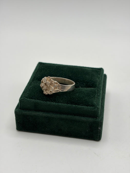 .925 Sterling Silver Nugget Cluster Ring Sz. 11.5