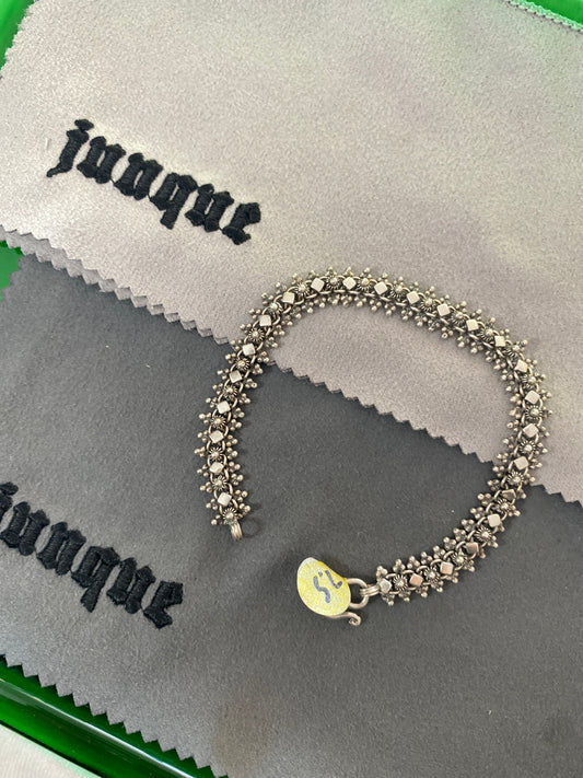.925 Sterling Silver Roller Hook Link Bracelet Sz 7.5”
