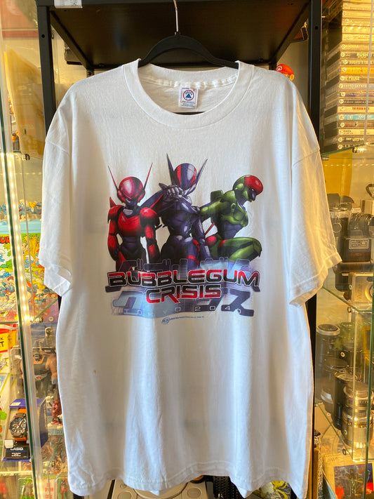 Vintage Y2K Bubblegum Crisis Tokyo 2040 Video Game Anime T-Shirt White Sz XL