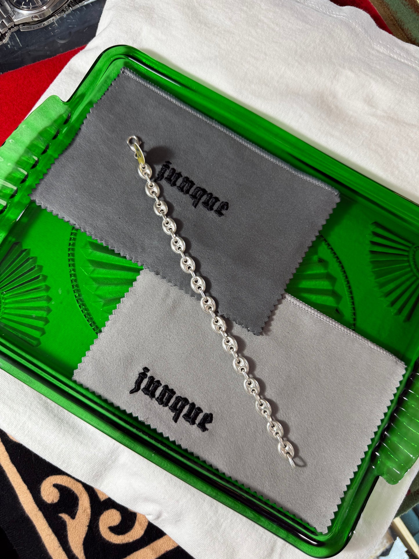 .925 Sterling silver Gucci puff link  bracelet 8.5”