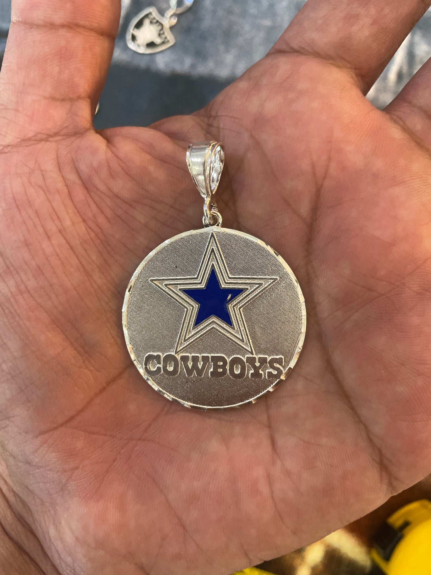 .925 sterling silver Cowboys pendant