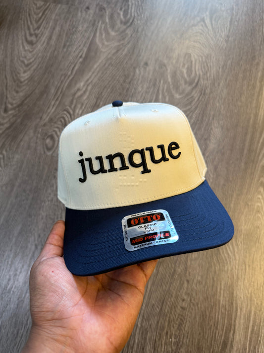 junque off-white/navy snapbacks