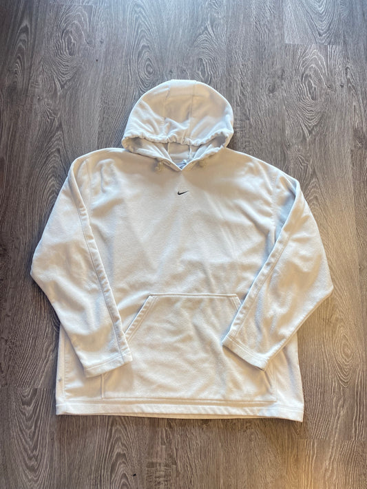 Vintage Y2K Nike Center Swoosh Hoodie Light Grey Size XL