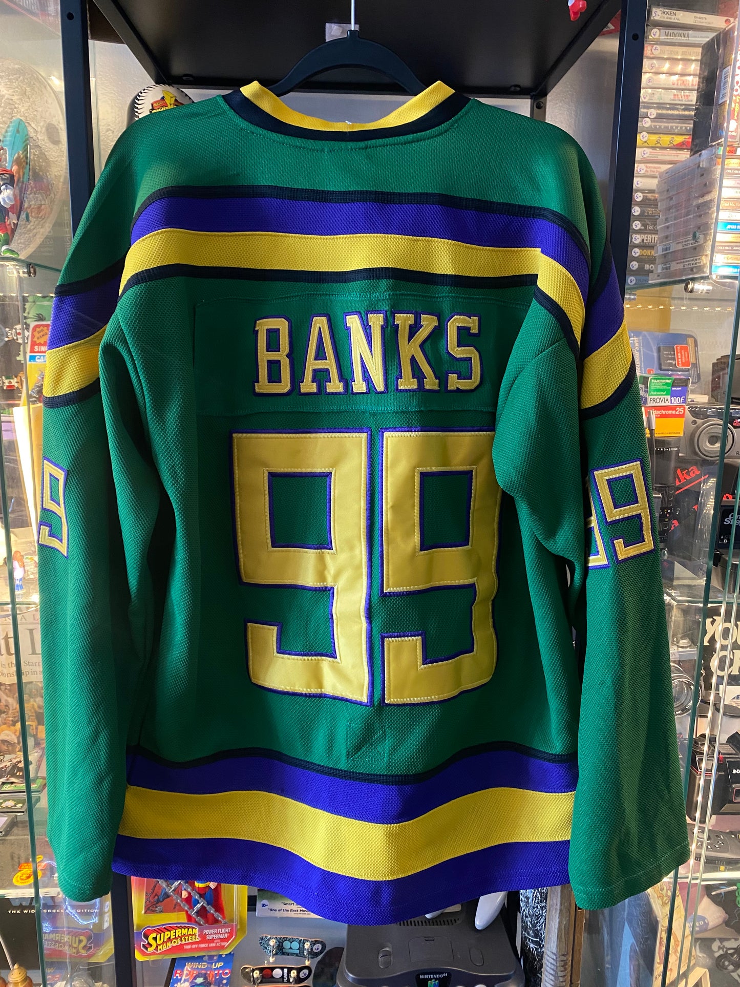 Vintage Green Ducks Hockey Jersey Sz Small