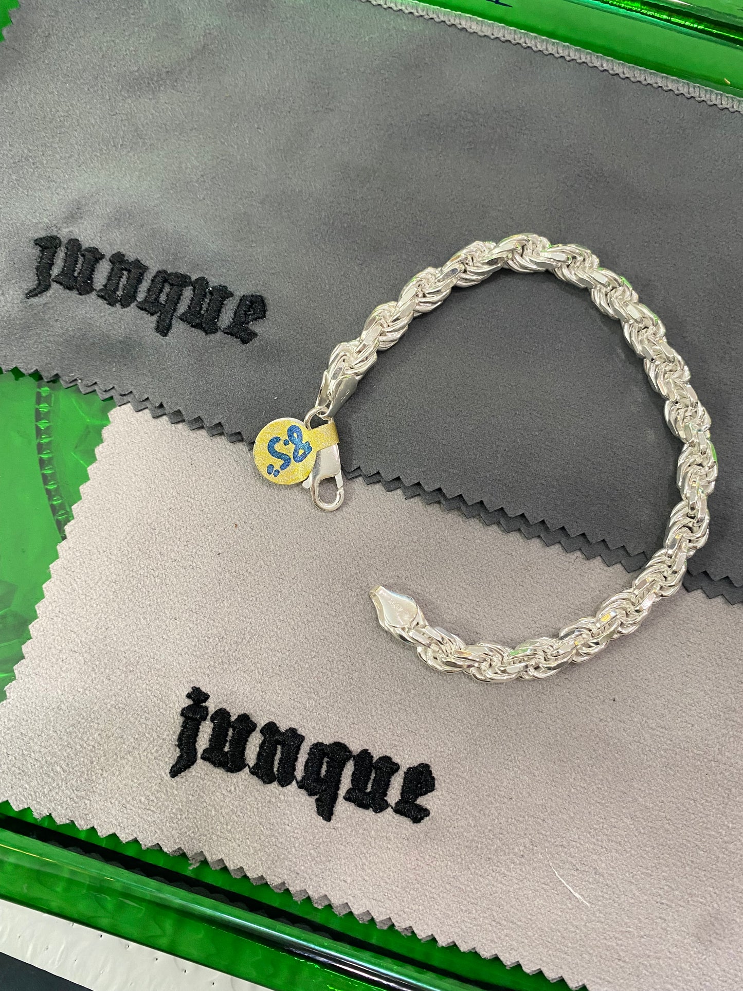 .925 Sterling Silver Heavy Thick Rope Bracelet 8.5”