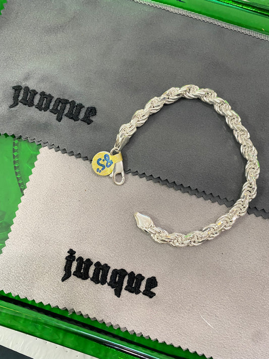 .925 Sterling Silver Heavy Thick Rope Bracelet 8.5”