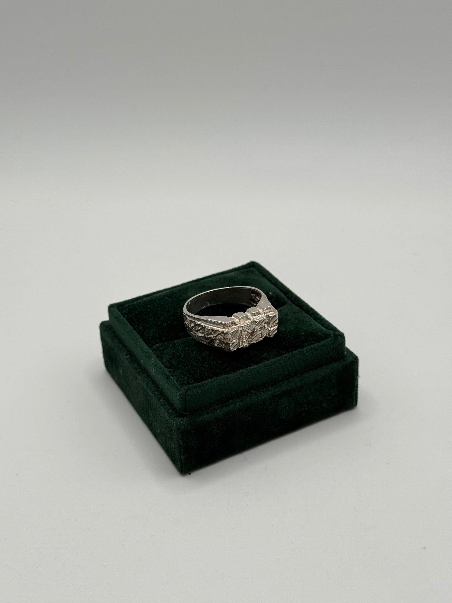 .925 Sterling Silver Nugget Cluster Ring sz 12.5
