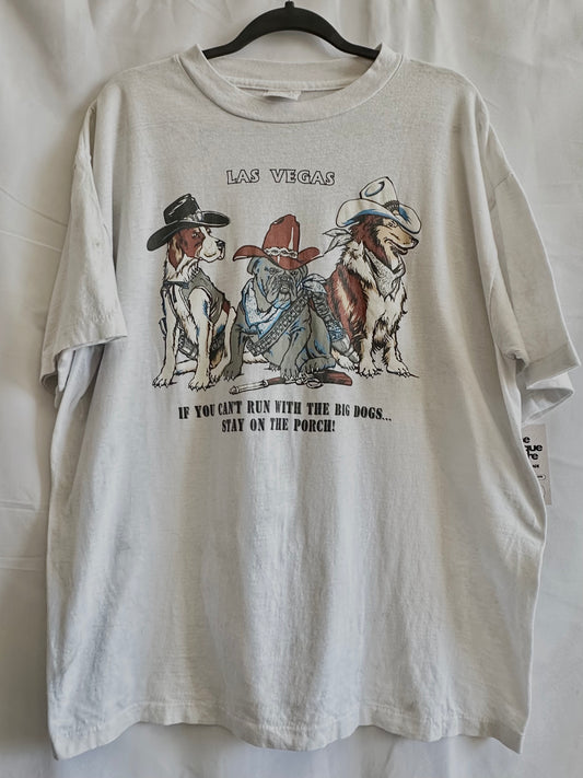 “If you can’t run with the big dogs, then stay on the porch” shirt Sz XL