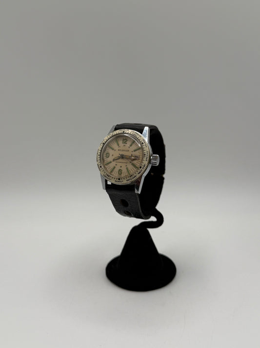 Steel Back 1960s Wolbrook Skindiver Worldtimer Automatic Watch