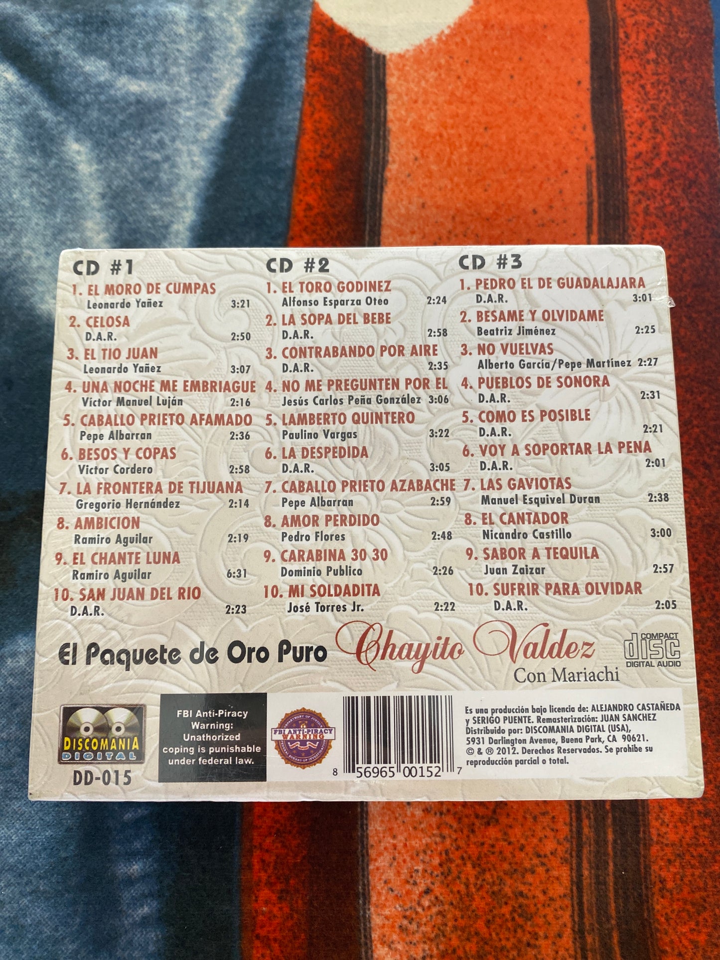 Chayito Valdez Con Mariachi El Paquete De Oro 3 CD Set