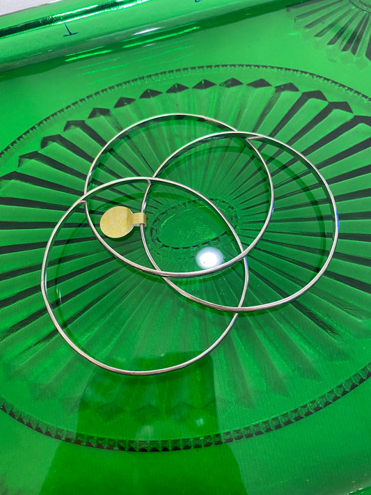 .925 Sterling Silver Combined Bangle Set Bracelet