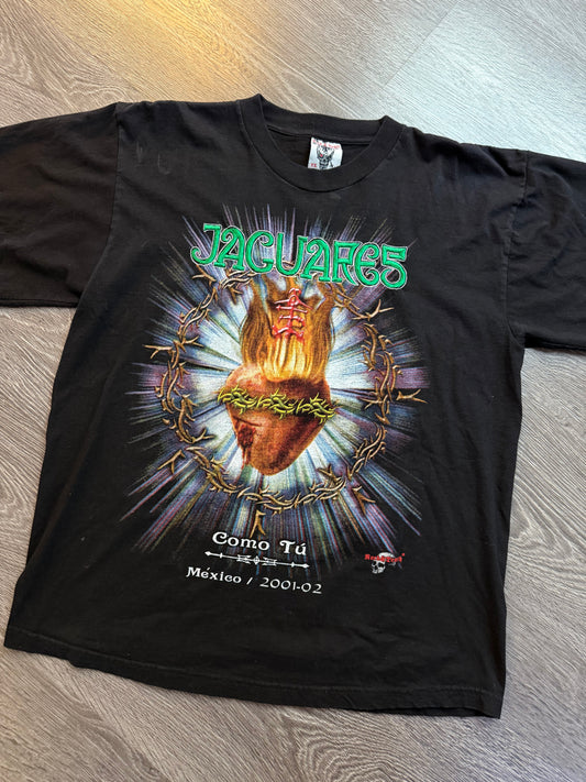 Jaguares Como Tú México 2001–02 Black Graphic Tour T-Shirt Sz. L