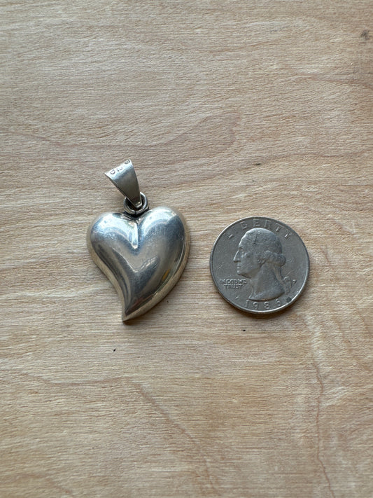 .925 Sterling silver heart pendant