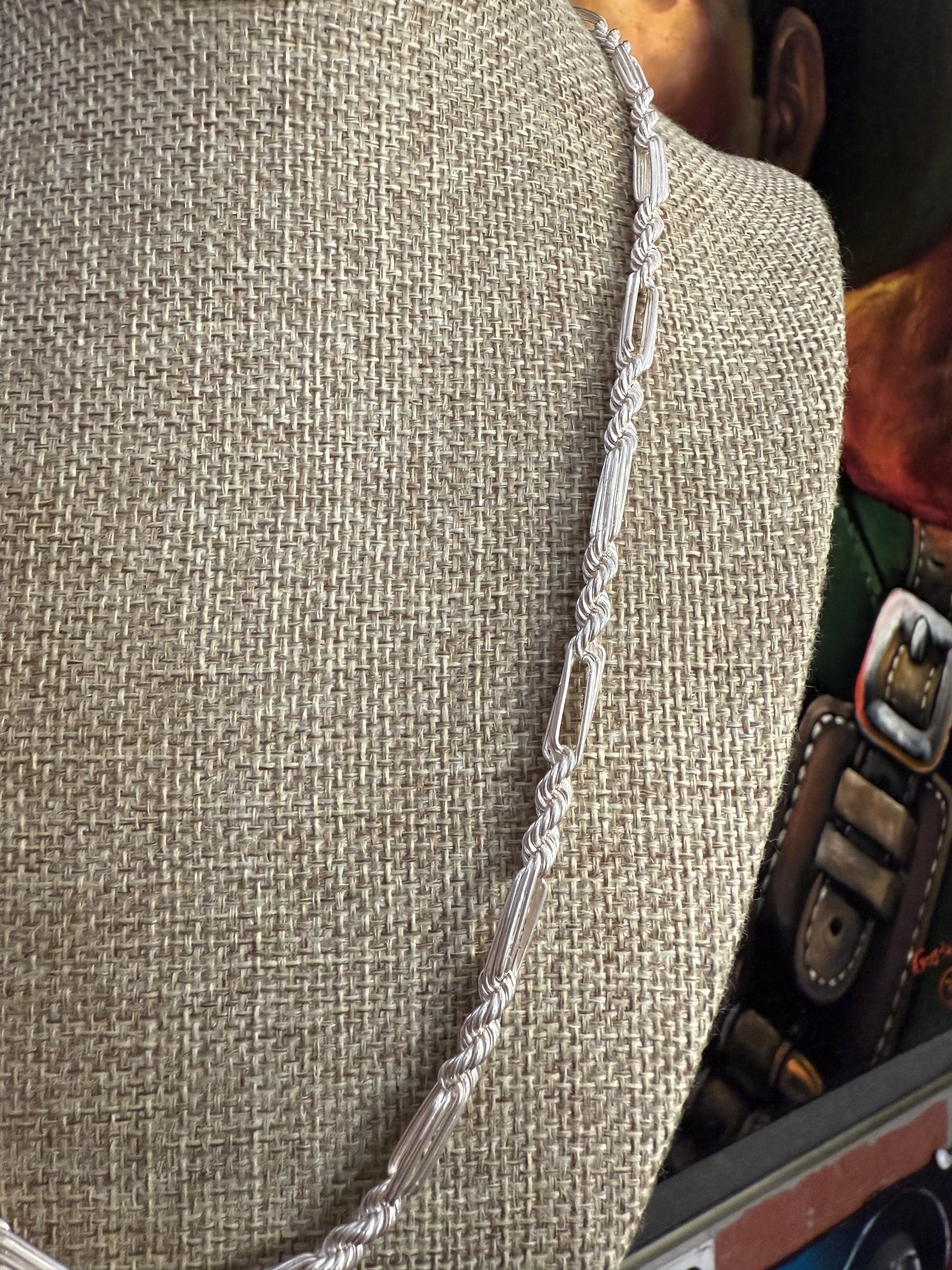 .925 Sterling Silver Solid Rope Milano Link Chain 24”