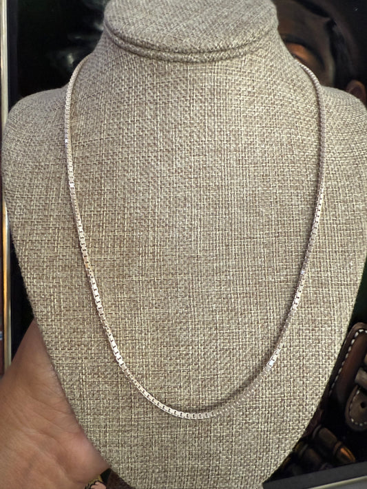 .925 Sterling Silver box Link Chain 22”