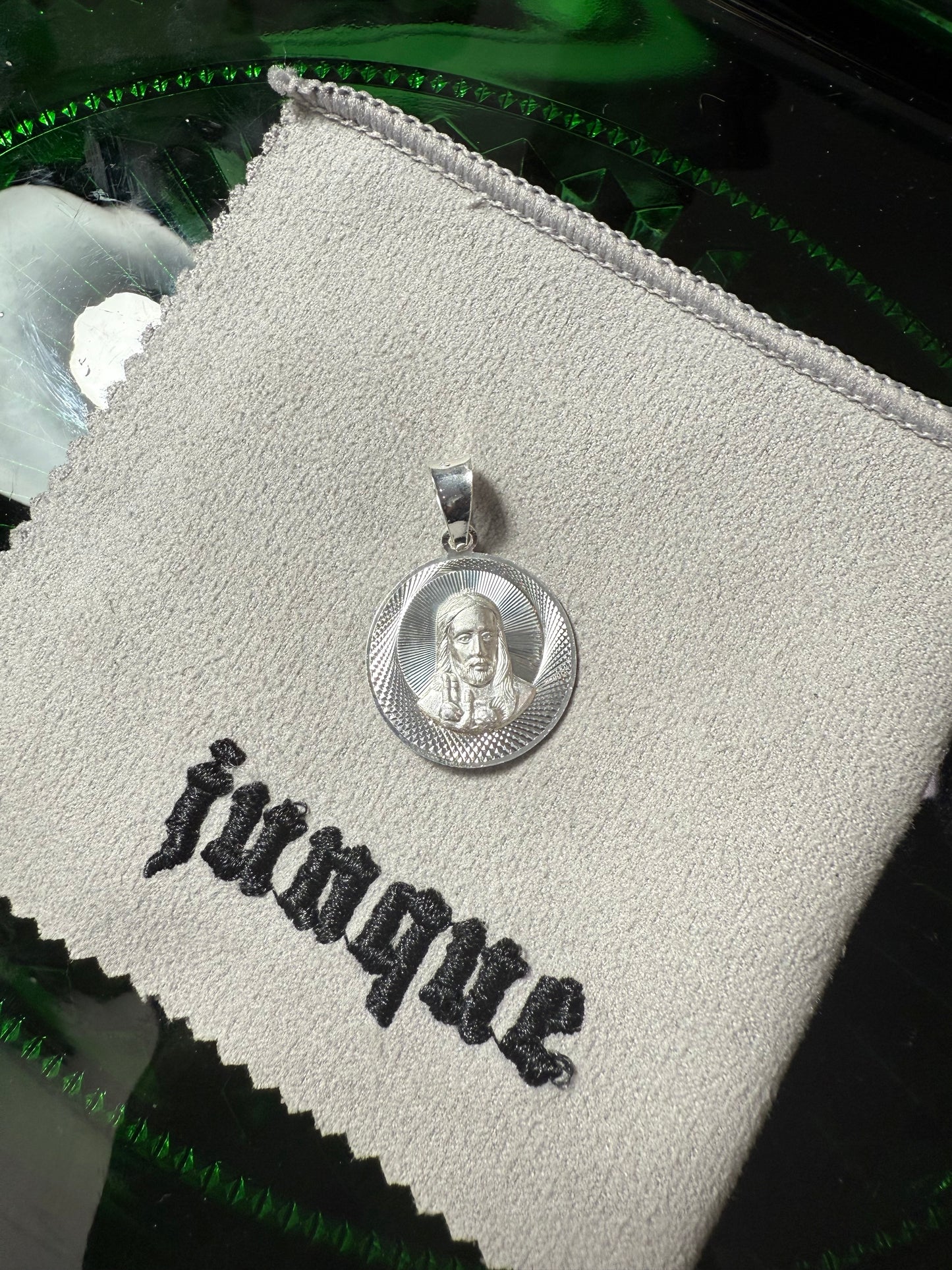 .925 Sterling silver Virgencita San Judas reversible pendant