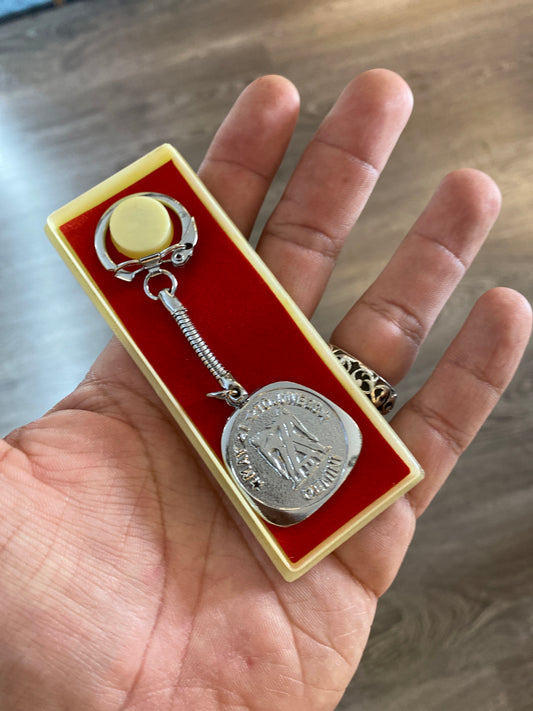 Vintage Novelty Silver Tone Gemini Zodiac Keychain