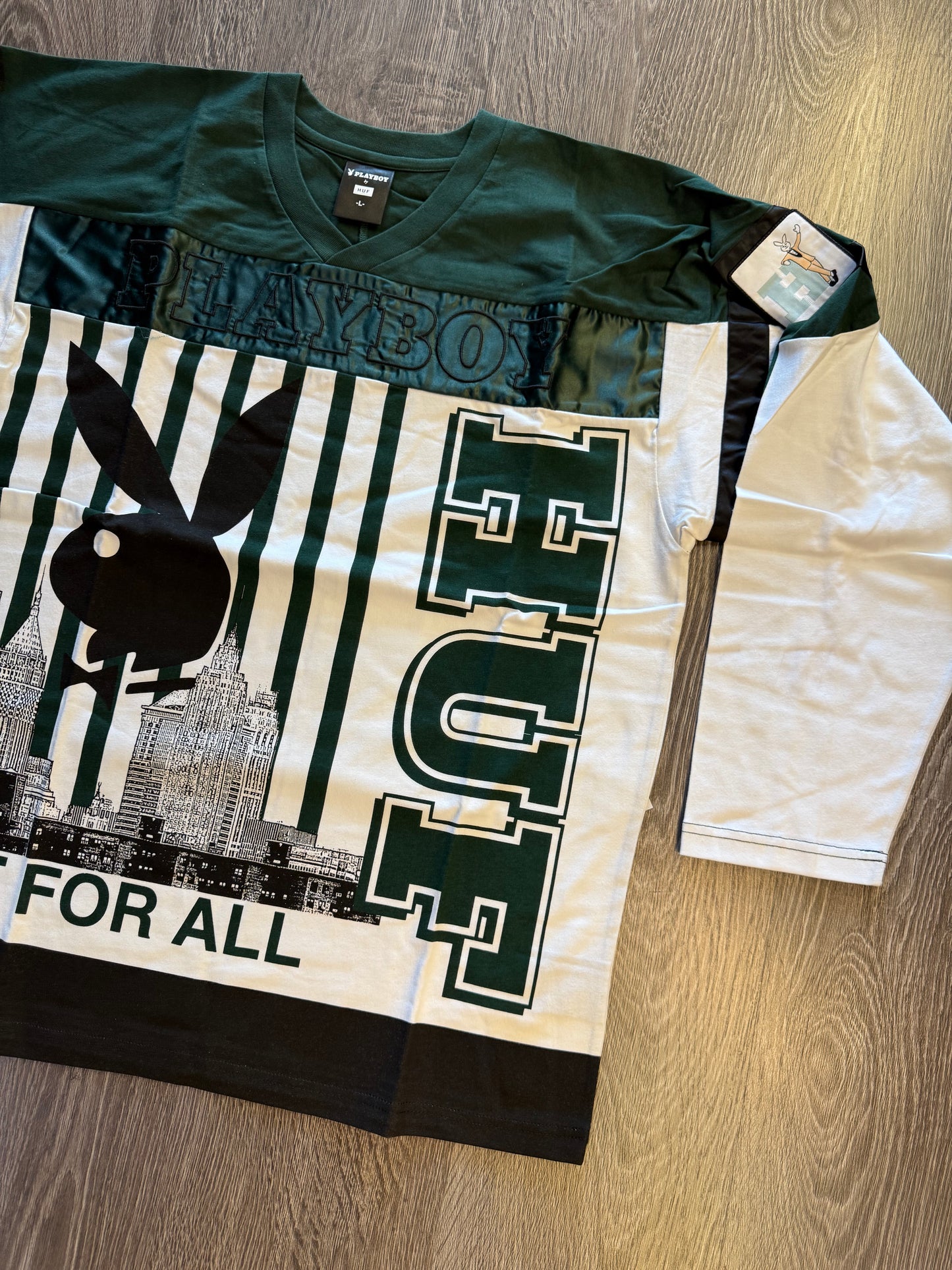 HUF Playboy green long sleeve jersey/shirt sz. L